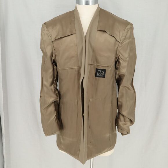 Jos A Bank Sport Coat Mens 46L Beige Tan Wool Jacket Two Button Lined - Picture 13 of 16
